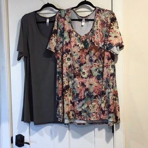 2 for 1 Lularoe  one soft gray & one multi floral!